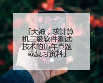 大神，求计算机三级软件测试技术的历年真题或复习资料