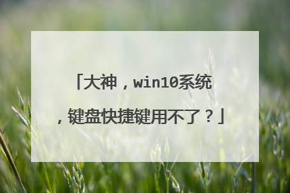 大神，win10系统，键盘快捷键用不了？