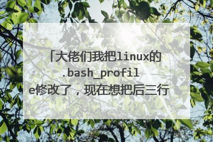 大佬们我把linux的.bash_profile修改了,现在想把后三行删除了,怎么删除?