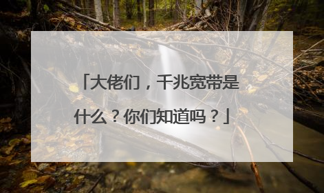 大佬们,千兆宽带是什么?你们知道吗?