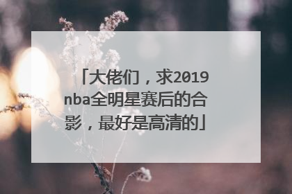 大佬们，求2019nba全明星赛后的合影，最好是高清的