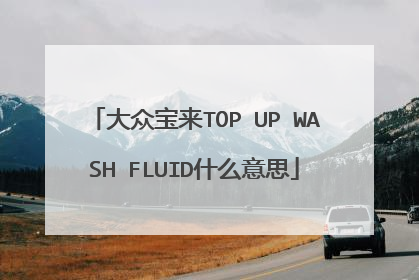 大众宝来TOP UP WASH FLUID什么意思