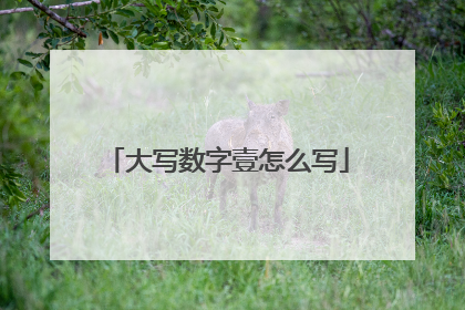 大写数字壹怎么写