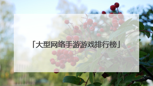 大型网络手游游戏排行榜