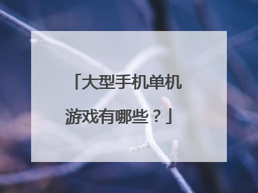 大型手机单机游戏有哪些？