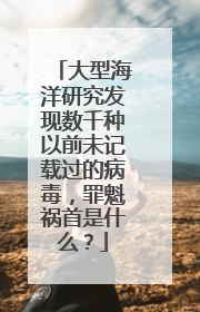 大型海洋研究发现数千种以前未记载过的病毒,罪魁祸首是什么?
