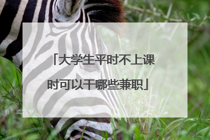 大学生平时不上课时可以干哪些兼职
