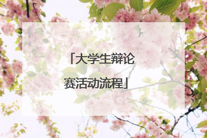 大学生辩论赛活动流程