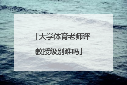 大学体育老师评教授级别难吗