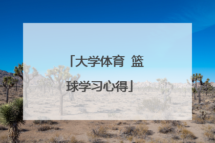 大学体育 篮球学习心得