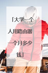 大学一个人用路由器一个月多少钱