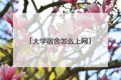 大学宿舍怎么上网