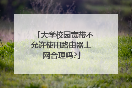 大学校园宽带不允许使用路由器上网合理吗?
