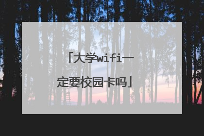 大学wifi一定要校园卡吗