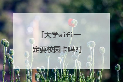 大学wifi一定要校园卡吗?