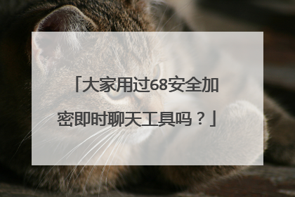 大家用过68安全加密即时聊天工具吗？