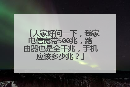 大家好问一下，我家电信宽带500兆，路由器也是全千兆，手机应该多少兆？