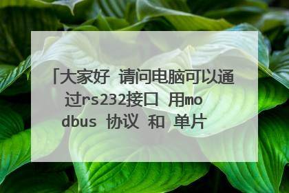 大家好 请问电脑可以通过rs232接口 用modbus 协议 和 单片机或其他仪表通信吗?