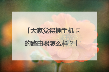 大家觉得插手机卡的路由器怎么样?