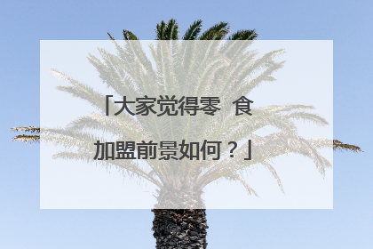 大家觉得零 食 加盟前景如何?