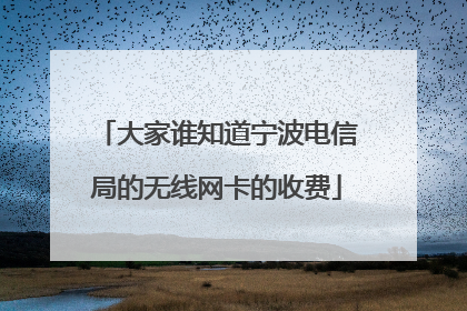 大家谁知道宁波电信局的无线网卡的收费