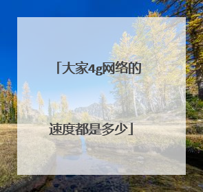 大家4g网络的速度都是多少