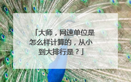 大师,网速单位是怎么样计算的,从小到大排行是?