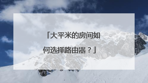 大平米的房间如何选择路由器?