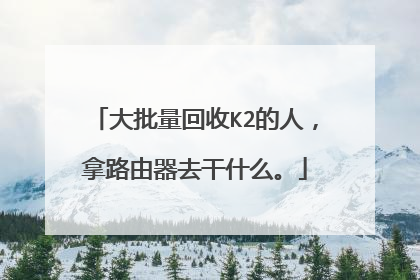 大批量回收K2的人,拿路由器去干什么。
