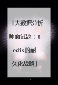 大数据分析师面试题：Redis的耐久化战略