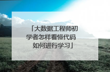大数据工程师初学者怎样看懂代码 如何进行学习