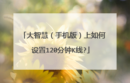 大智慧（手机版）上如何设置120分钟K线?