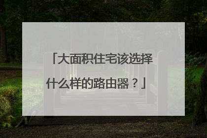大面积住宅该选择什么样的路由器?
