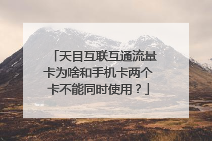 天目互联互通流量卡为啥和手机卡两个卡不能同时使用？