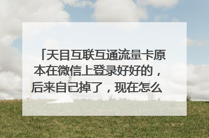 天目互联互通流量卡原本在微信上登录好好的,后来自己掉了,现在怎么重新微信绑定?