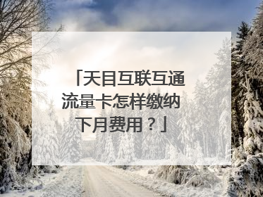 天目互联互通流量卡怎样缴纳下月费用？