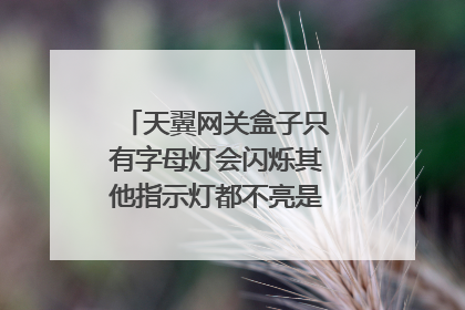 天翼网关盒子只有字母灯会闪烁其他指示灯都不亮是怎么了怎么修?