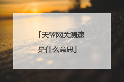 天翼网关测速是什么意思