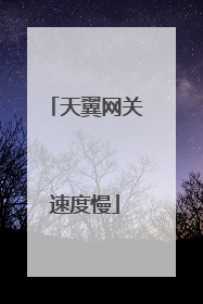 天翼网关速度慢