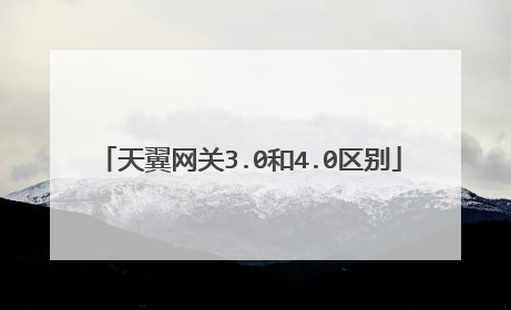 天翼网关3.0和4.0区别