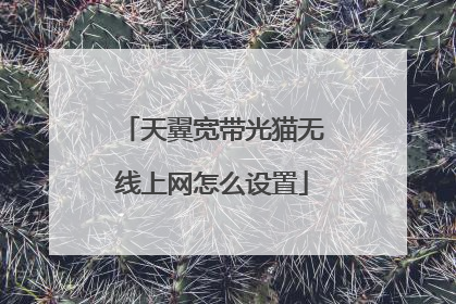 天翼宽带光猫无线上网怎么设置