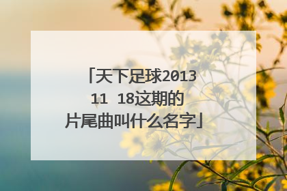 天下足球2013 11 18这期的片尾曲叫什么名字