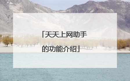 天天上网助手的功能介绍