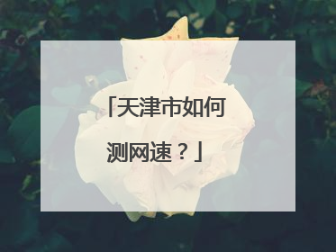 天津市如何测网速?