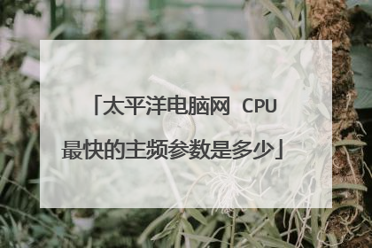 太平洋电脑网 CPU最快的主频参数是多少