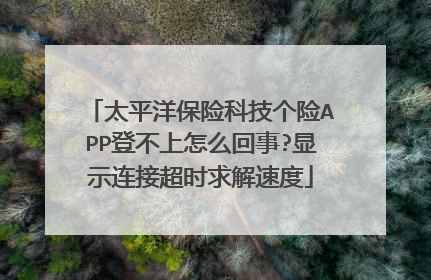 太平洋保险科技个险APP登不上怎么回事?显示连接超时求解速度