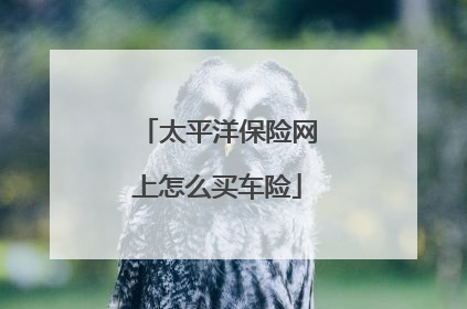 太平洋保险网上怎么买车险