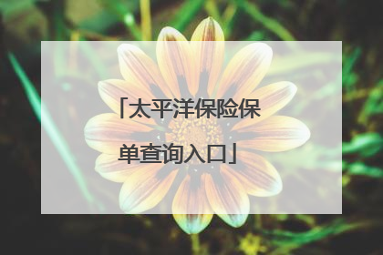 太平洋保险保单查询入口