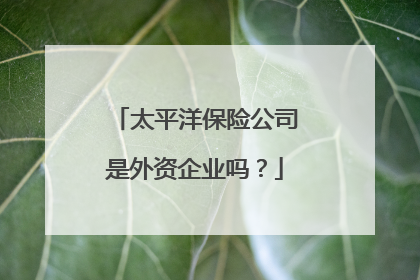太平洋保险公司是外资企业吗?
