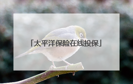 太平洋保险在线投保